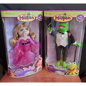 Kermit And Miss Piggy 12" Porcelain Collector Dolls The Muppets Brass Key 2006